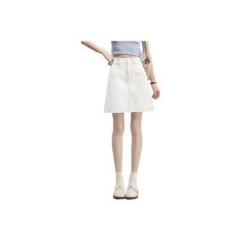 HIPPIEMISS Denim Short Skirts Women's Beige Apricot