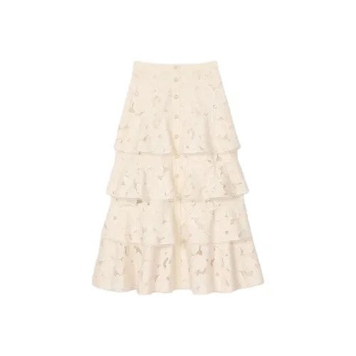 Sandro Floral embroidered Midi Skirt