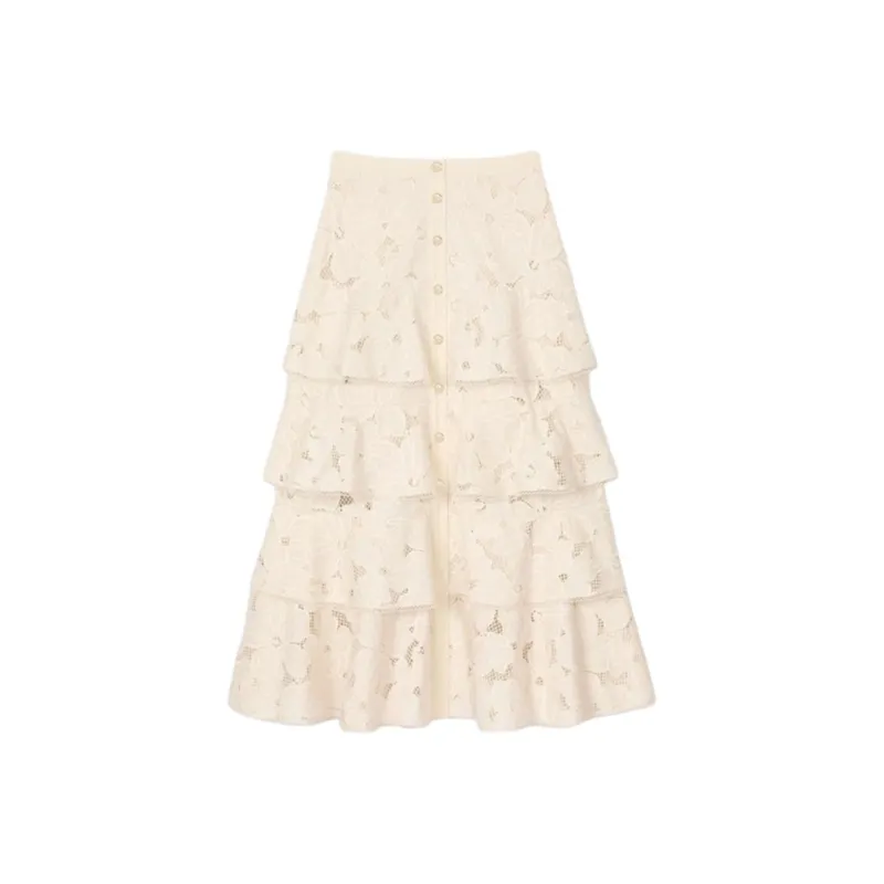 Sandro Floral embroidered Midi Skirt-0