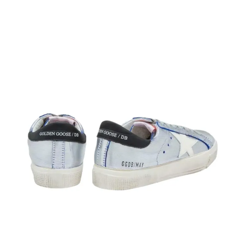 Golden Goose Hamillu Low Top Skateboard Shoes Women's Silver Blue-4