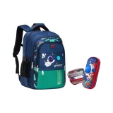 Green Backpack+13#[Space Flight]Double Zip Pen Pouch