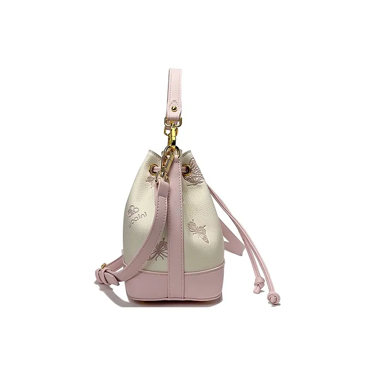 ESNSY Fabric Bucket Bag, One Shoulder Handbag Regular Women's Pink-5