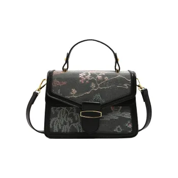 Yalu PU Crossbody One Shoulder Handbag Women's Black/Pink