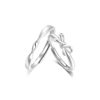 Wylyp 999 Fine Silver Sterling Silver Rings Unisex Silver White