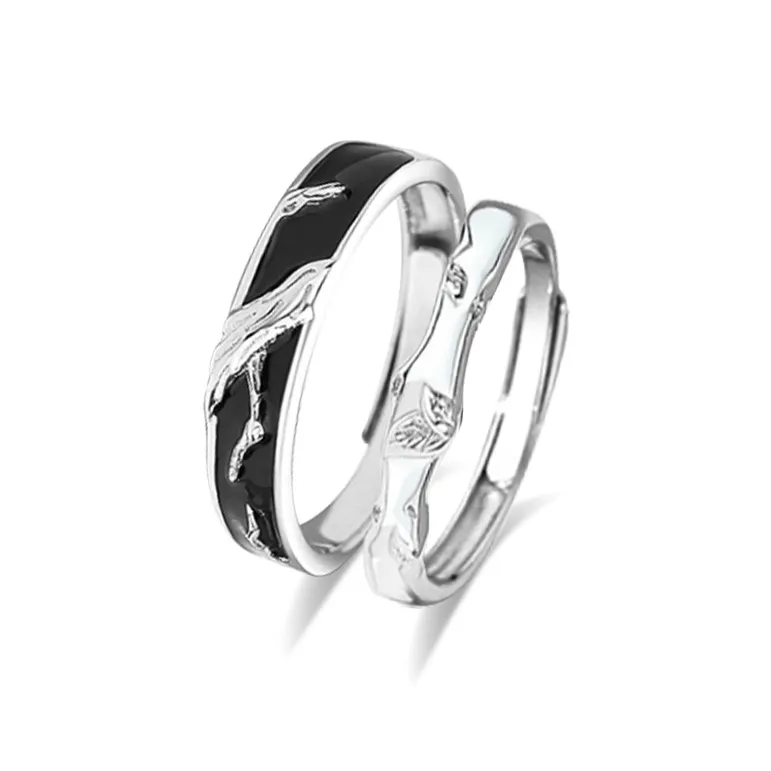 D.K.X Alloy Couple Rings Unisex-4