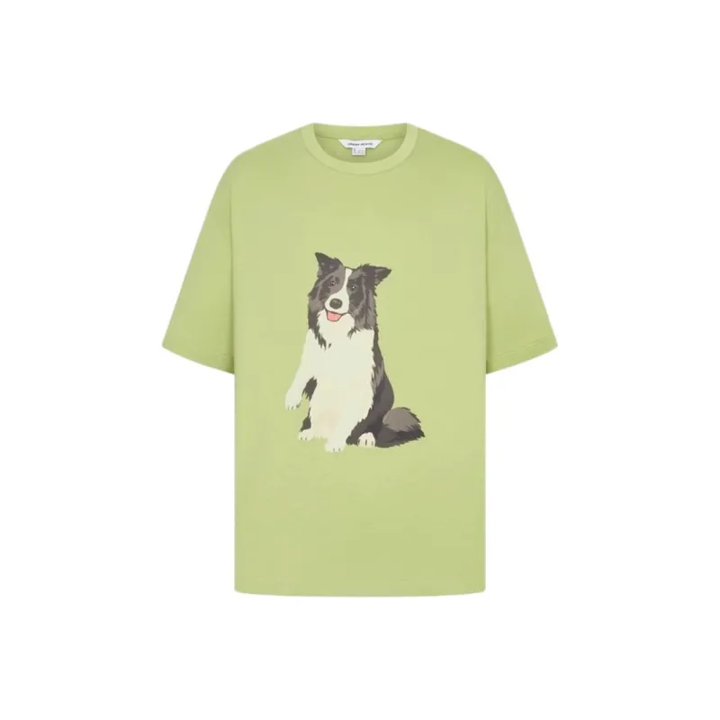 URBAN REVIVO T Shirts Men Yellow Green-0