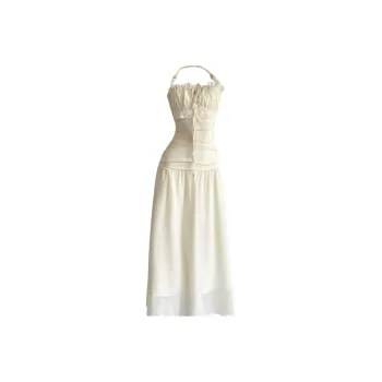 AFGGD Slip Dresses Women's Apricot