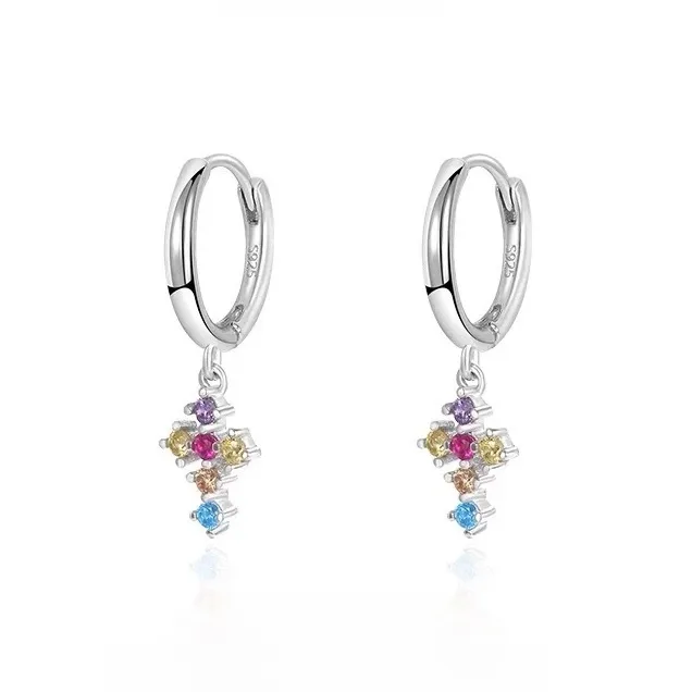 ZWU 925 Sterling Silver Needle Earrings Unisex-3