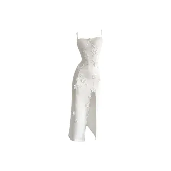 HUINIAN Slip Dresses Women's White