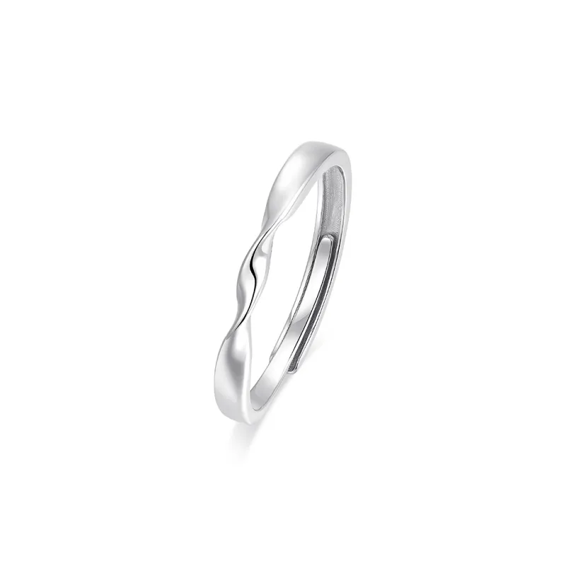 Wylyp 999 Fine Silver Sterling Silver Rings Unisex Silver White-2