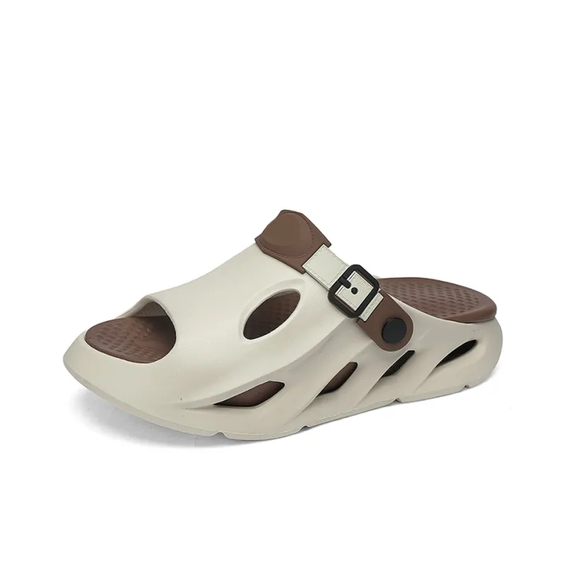 OUGLEMEN Beach Sandals Men Black Gray/Black Purple/Beige Brown/White Moon/Olive Green-10