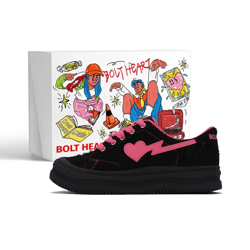AND U Anti Slip And Wear Resistant Height Increasing Low Top Heartfelt Connection Skateboard Shoes Unisex-16
