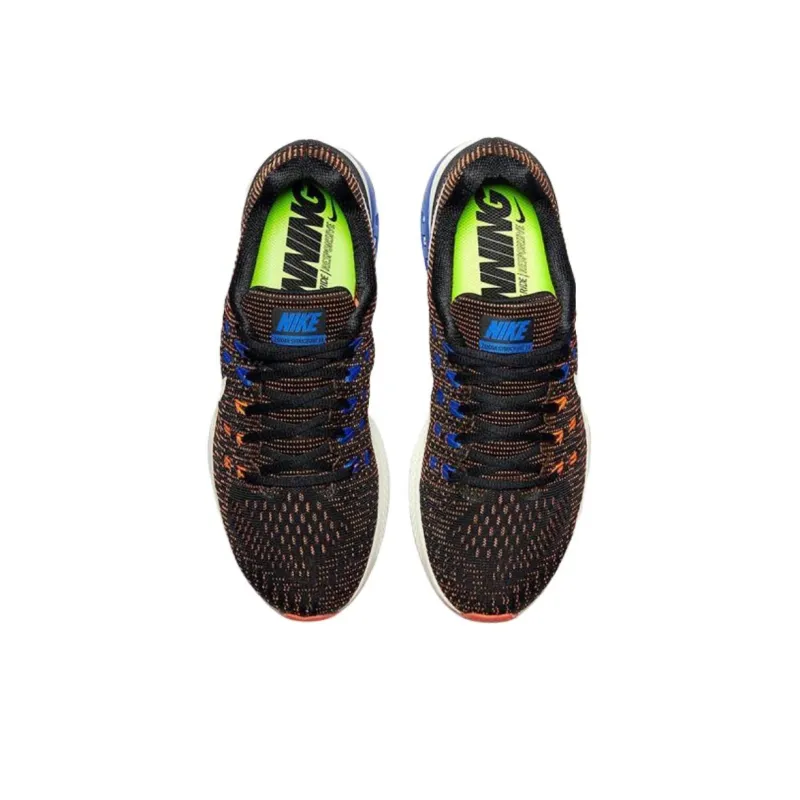 Nike Zoom Structure 19 Anti Slip Wear Resistant Low Top Casual Running Shoes Men's Black White-2