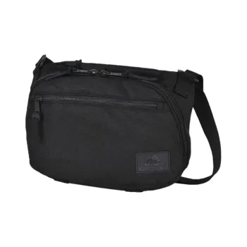 GREGORY Leather Zipper Puller Shoulder Bag Unisex Black