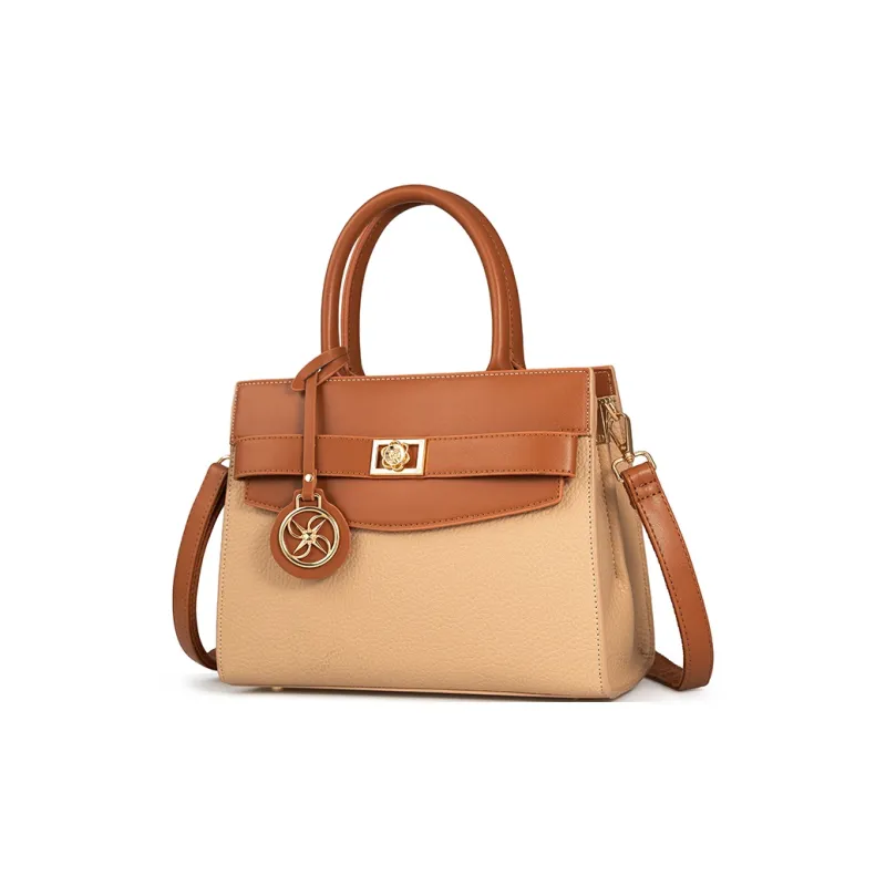 Vigno Synthetic Leather Shoulder Bag, Crossbody Bag, Handbag Regular Women's Brown & Apricot-1
