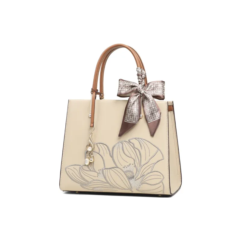 COMELY Cow Leather Handbag, Shoulder Bag, Crossbody Bag Regular Women's Apricot-1