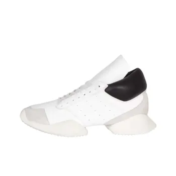 Adidas Originals Rick Owens Runner Anti Slip Wear Resistant Low Top Casual Shoes Men's White Black