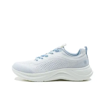 QIAODAN Anti Slip Wear Resistant Low Top Casual Running Shoes Women's Ivory Sunlight Blue