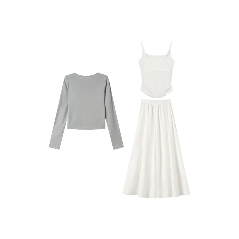XUANSHU Skirt Set Women's Three Piece Set-2