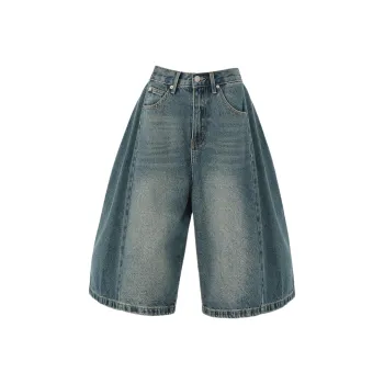 ZXZA Denim Shorts Women's Vintage Blue