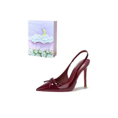 ROBINHOOD Purple Moon Galaxy Box Slim Heel High Heels Women's