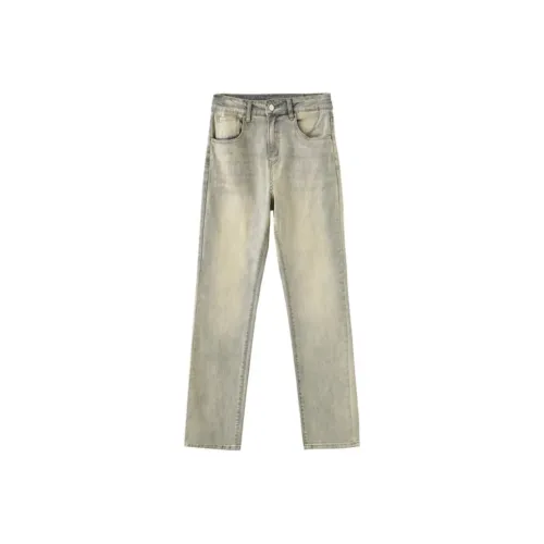 T IRA Jeans Unisex Ink Splatter Black Earth Yellow