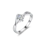 925 Sterling Silver 6A Shiny Zircon, Timeless Love Ring