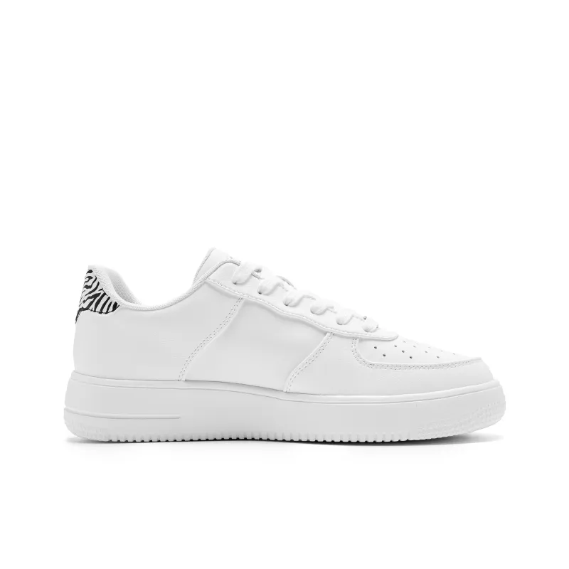 SHANHAIJING x QIAODAN Coverage Balance Abrasion Resistant Slip Resistant Low Top Skateboard Shoes Men's White Black-1