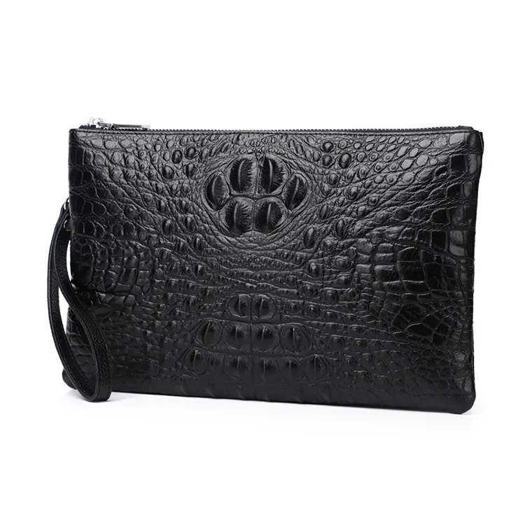 Yalu Top Grain Cow Leather Clutch Men's Black-0