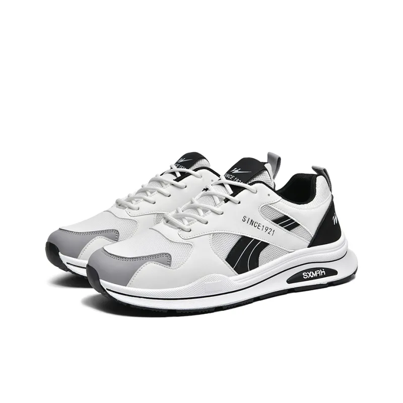 Binary Height Increasing, Lightweight, Breathable, Slip Resistant Low Top Casual Shoes Men's White-2