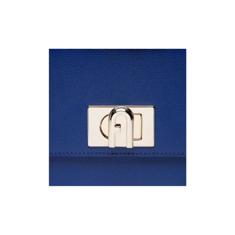 Furla 1927 Collection Leather Shoulder Bag Crossbody Bag Small Size Women's Navy-4