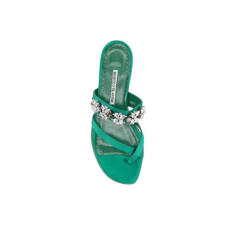 MANOLO BLAHNIK Flip Flops Women's Green-4