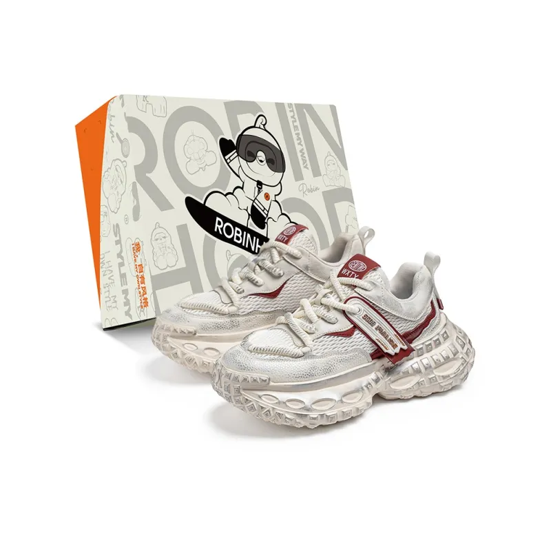 ROBINHOOD Slip Resistant, Abrasion Resistant, Breathable, Lightweight Low Top Chunky Sneakers Men's Box Included-0