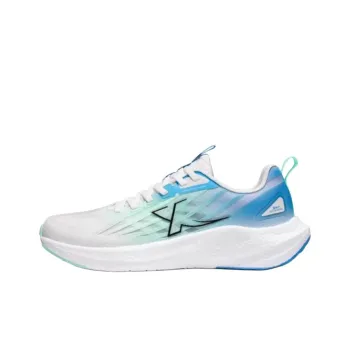 XTEP Slip Resistant And Breathable Low Top Casual Running Shoes Men's White Green Blue