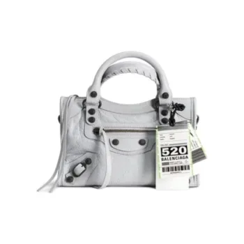 Balenciaga Le City Sheepskin Shoulder Bag, Crossbody Bag, Handbag Mini Women's Light Gray