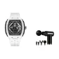 Fascia Gun Gift Box Set-White Case White Dial White Rubber Strap