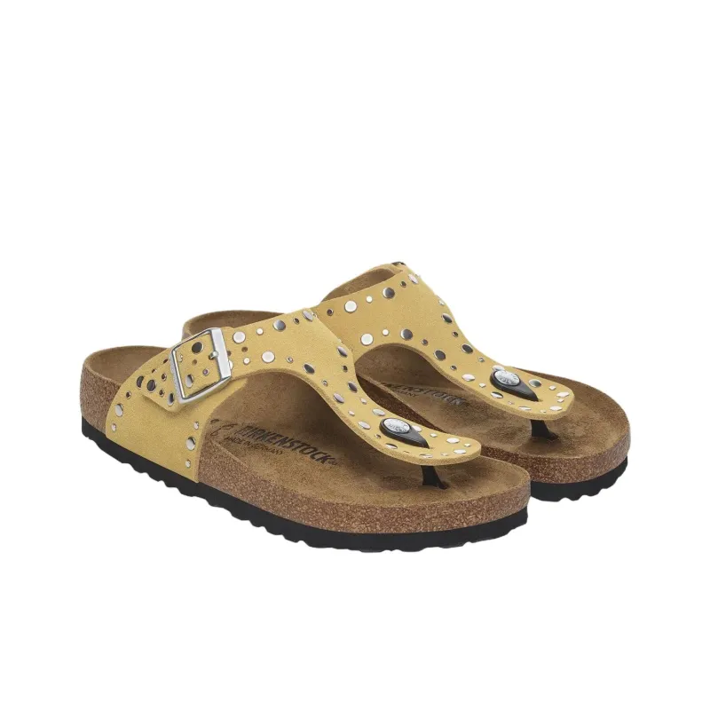 Birkenstock Gizeh EVA Abrasion Resistant Flip Flops Women's Yellow Brown Narrow-2