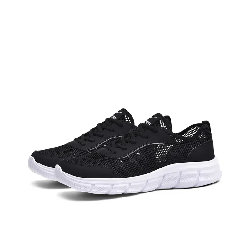 Binary Cushioning, Rebound, Lightweight, Anti slip Low Top Casual Running Shoes Men's Black White-2