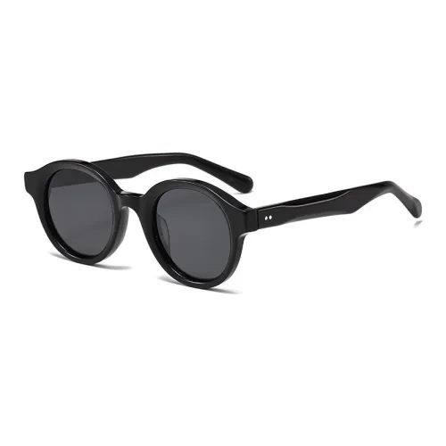 Thunder Pailong Plate Frame With Metal Oval Sunglasses Women's Black, Blue, Red