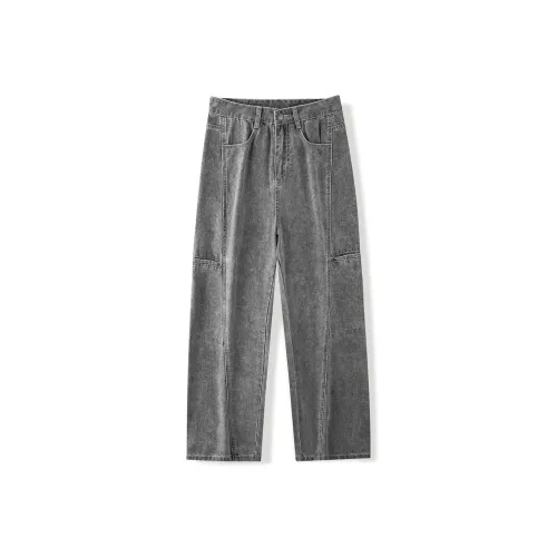 98SQUID Casual Pants Unisex Gray