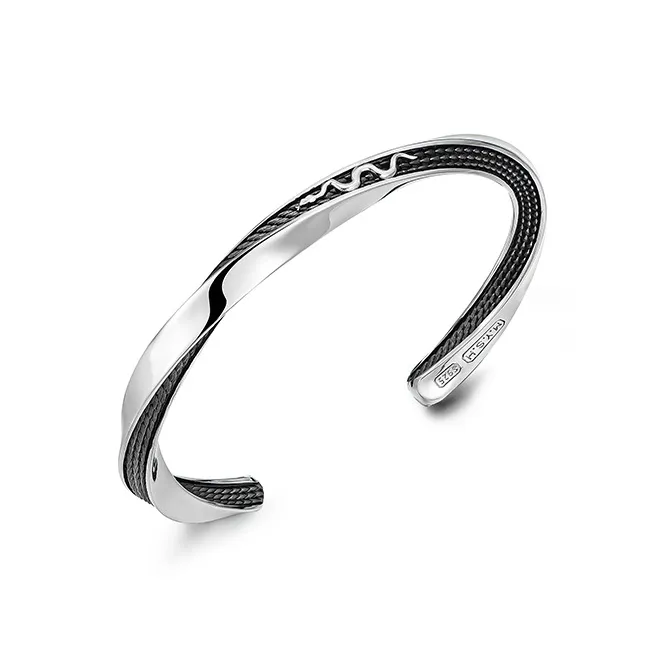 MYSH 925 Sterling Silver Bangles Men's-2