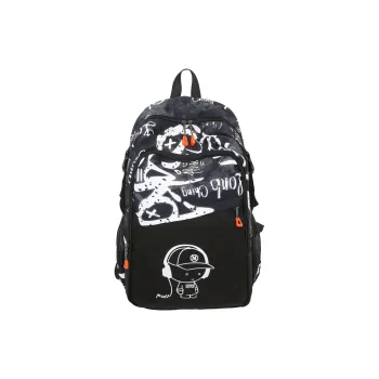 AIBAG Nylon Backpack Unisex Black/White/Blue