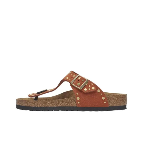 Birkenstock Gizeh EVA Abrasion Resistant Flip Flops Women's Dark Brown Regular Loose Fit