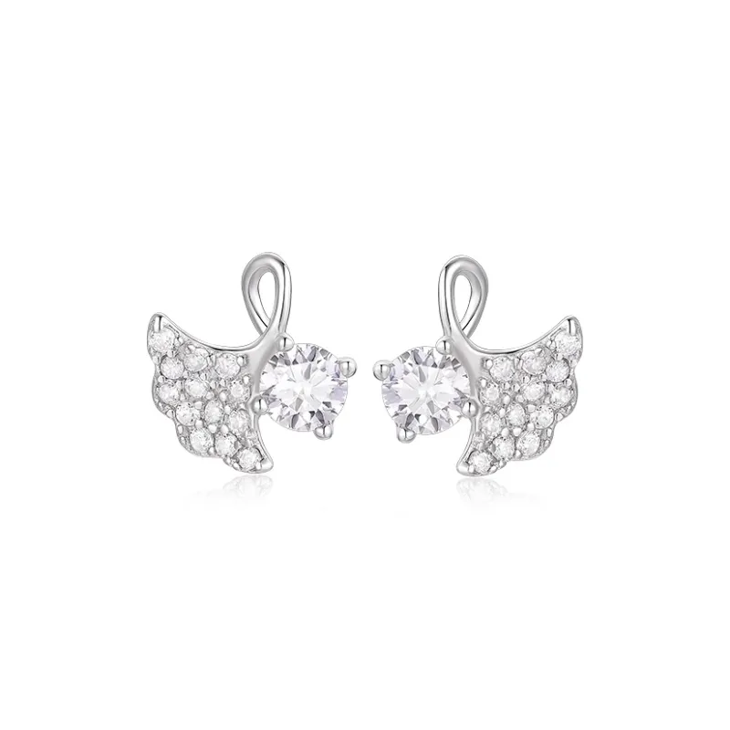 Wylyp S925 Silver Stud Earrings Women's Silver white Gift Box-0