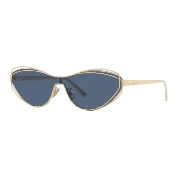 DIOR Metal Irregular Shape Sunglasses Unisex Gold