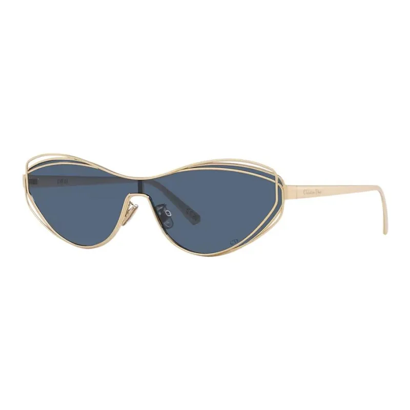 DIOR Metal Irregular Shape Sunglasses Unisex Gold-0