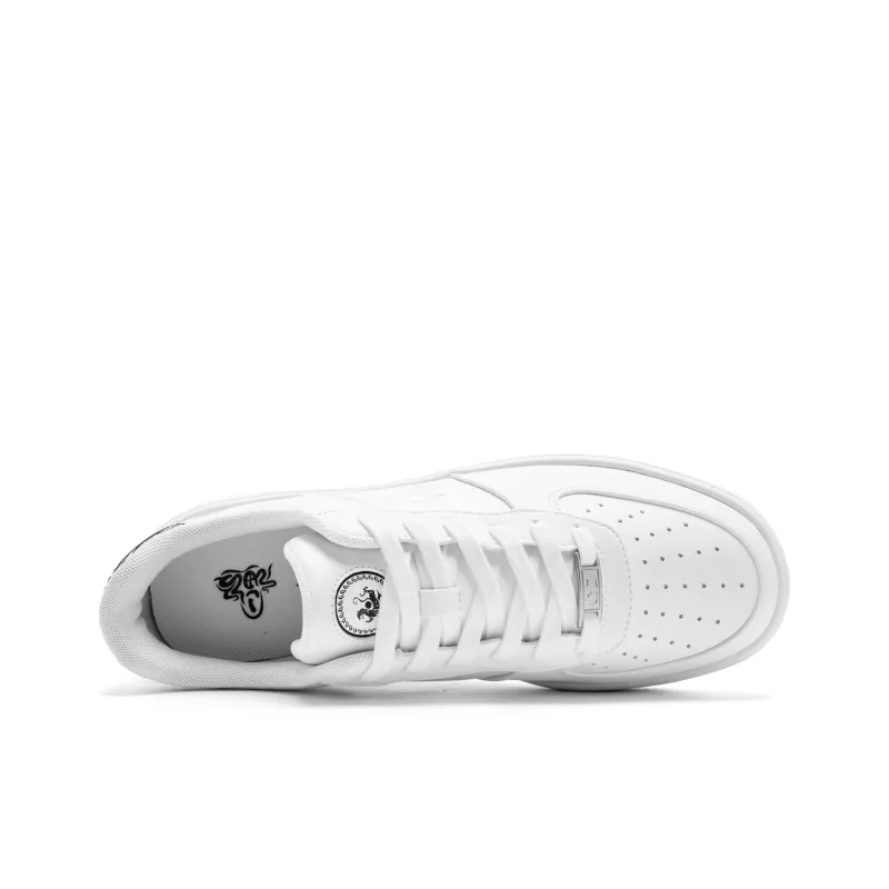 SHANHAIJING x QIAODAN Coverage Balance Abrasion Resistant Slip Resistant Low Top Skateboard Shoes Men's White Black-3