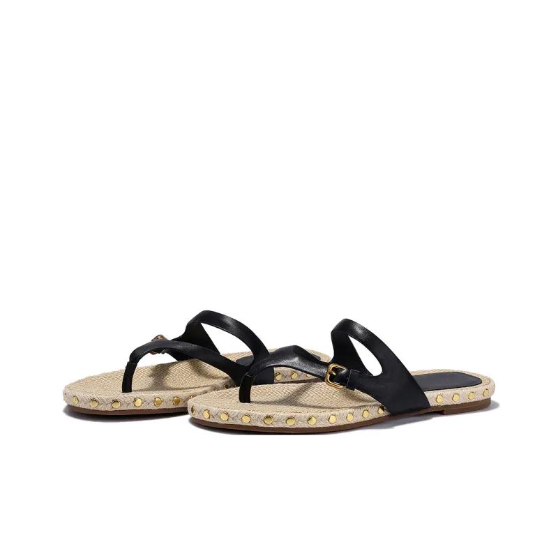 BELLALILY Rubber Sole Quick Dry Flip Flops Women's-7