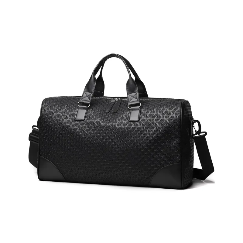 H YXIANG PU Travel Bag Unisex Black-5