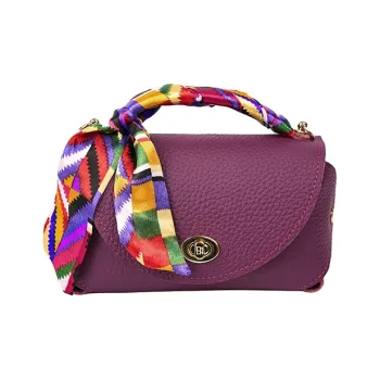 THCN Leather Shoulder Bag, Crossbody Bag Mini Women's Purple